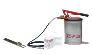 専用工具、添加液・不凍液・水圧ポンプ　マンホール土留　アルミ製腹起しと水圧シリンダーが一体化　先行土留　マンホールや電線共同溝設置に最適な四方張り土留